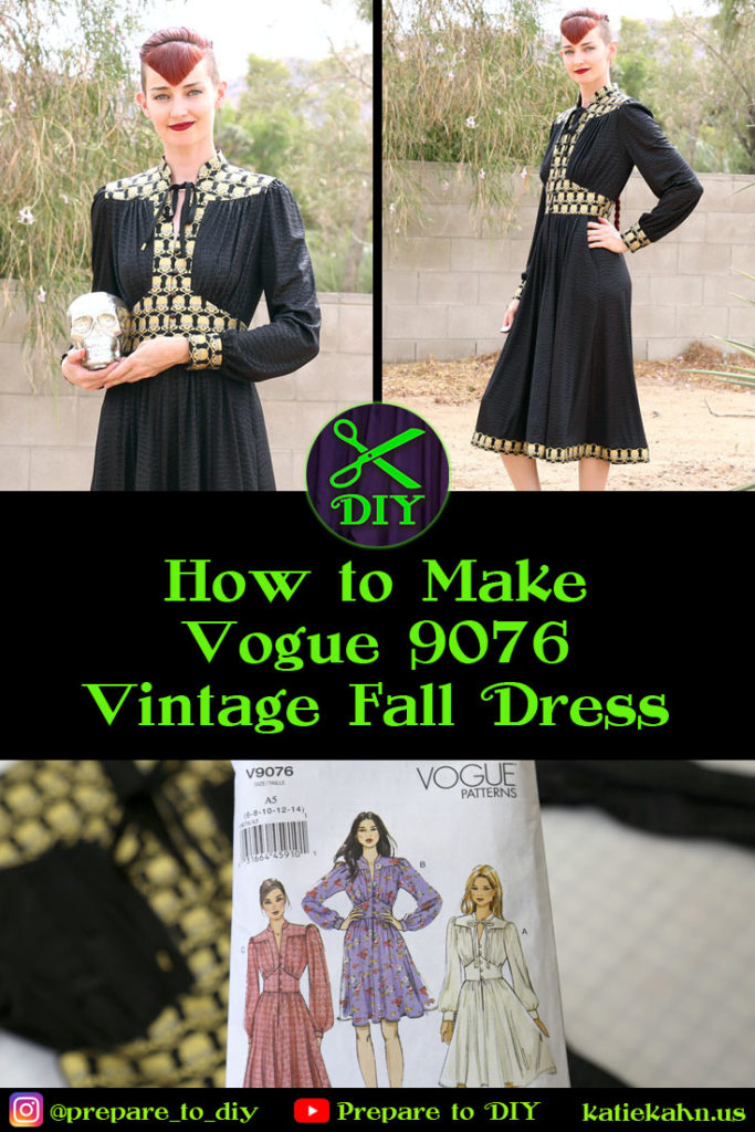 V9076 Vintage Fall Dress pt1 – Prepare to DIY